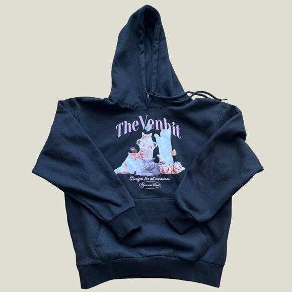 Like New Black/Pink Cat Hoodie - Picture 2 of 3